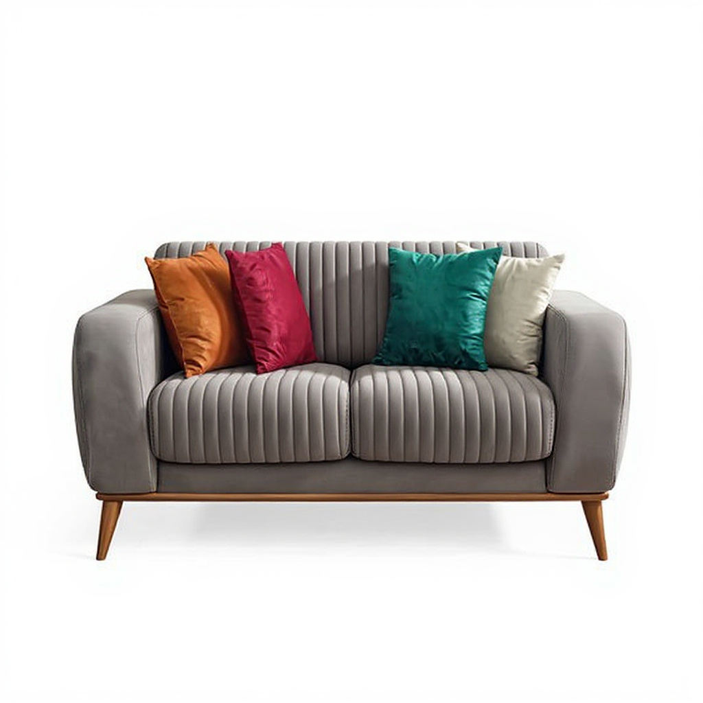 Luxe Ribbed Pearl Sofa - Image 4
