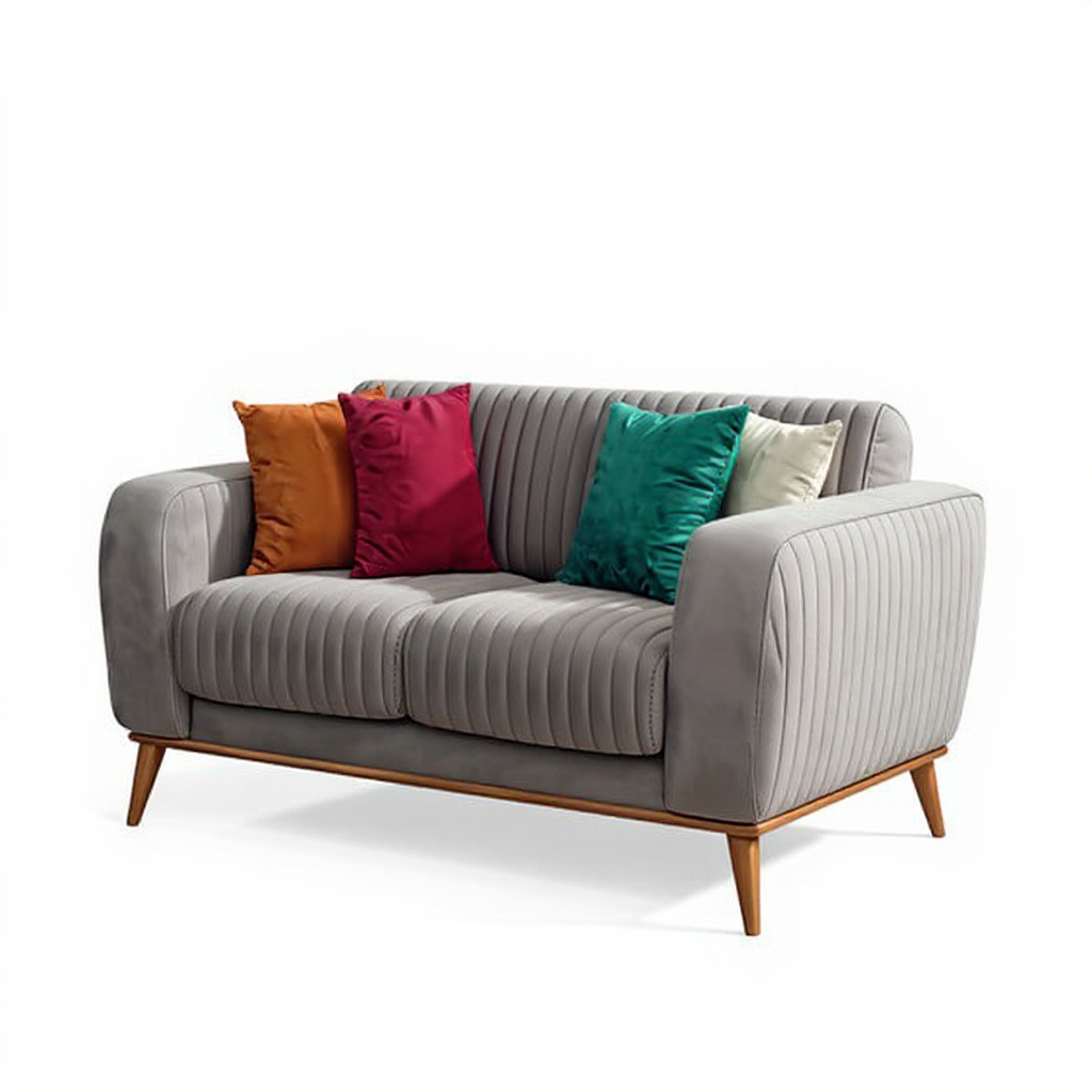 Luxe Ribbed Pearl Sofa - Image 3