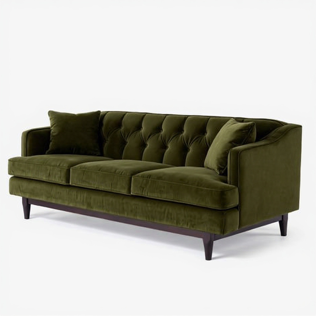 Emerald Crest Velvet Sofa - Image 3