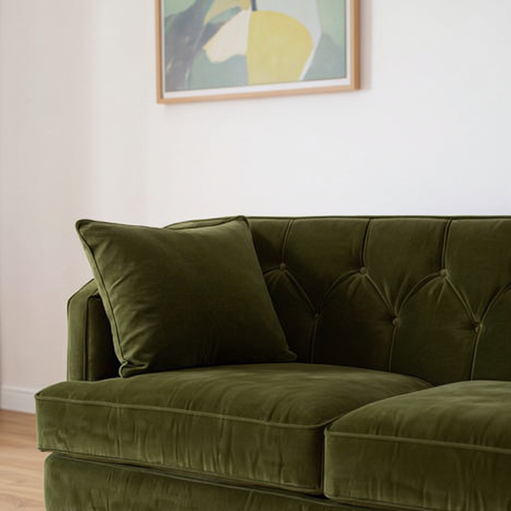 Emerald Crest Velvet Sofa - Image 2